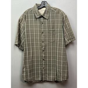 Austin Clothing Co Plaid Button Up Short Sleeve Shirt Men's XL Green White